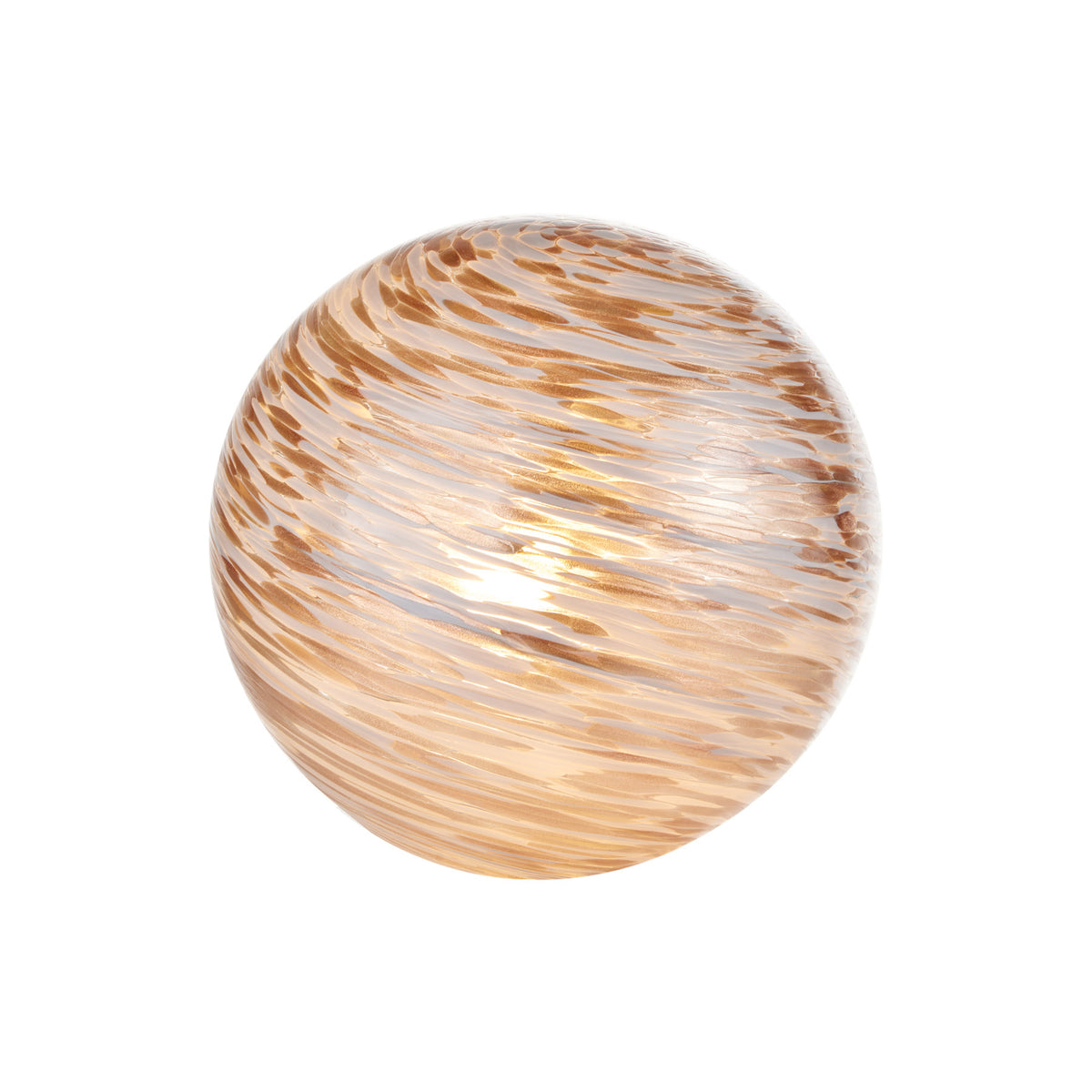 Lampada sfera in vetro con cromie e texture