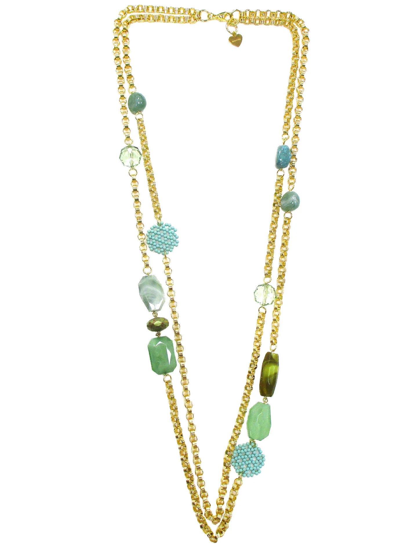 Collana a due fili incatena e resine - Crisolite