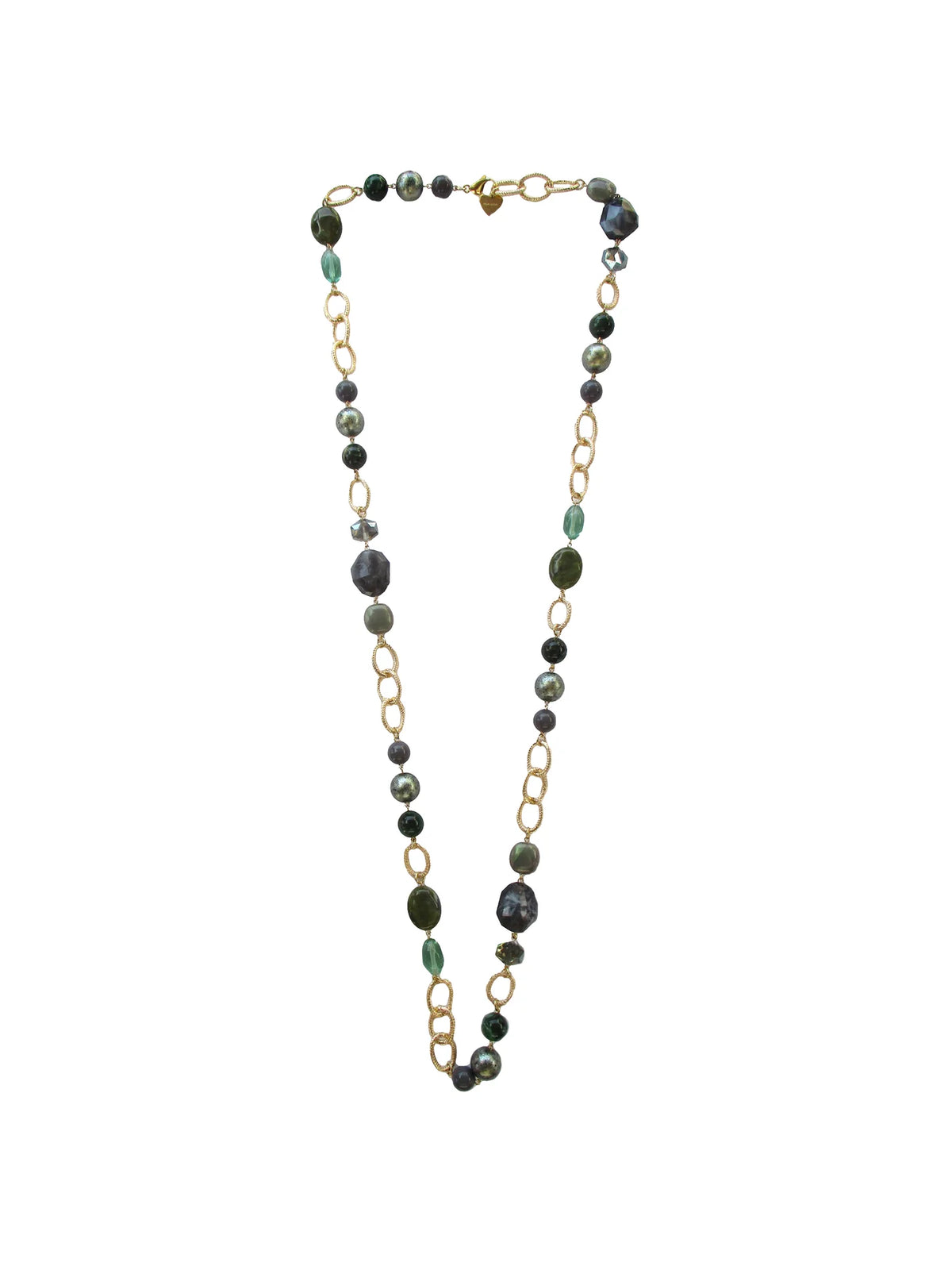 Collana con inserti in resina e cristalli incatenati - Potpourri