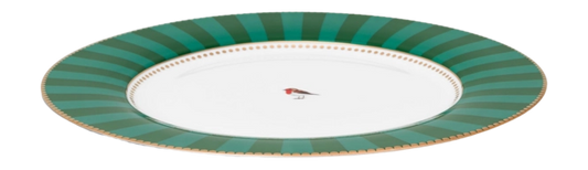 Piatto da torta Love Birds Stripes Verde smeraldo 17 cm
