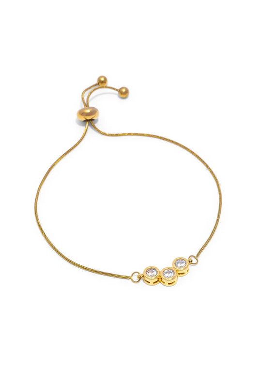Bracciale regolabile con tre punti luce in zirconi
