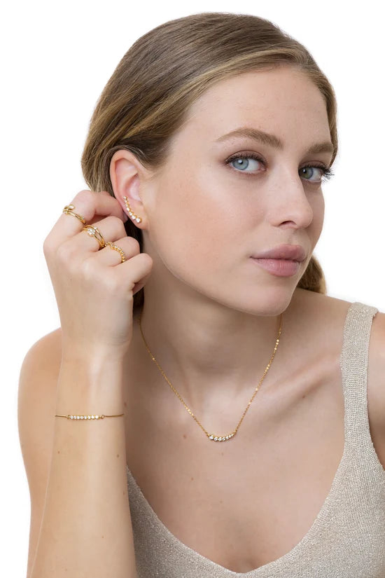 Ear cuff con fila di zirconi