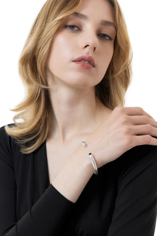 Bangle Aperto Onice E Pietra Lunand Mattonella Girocollo