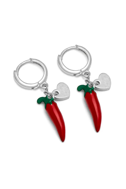 Orecchini Cerchietti Peperoncino