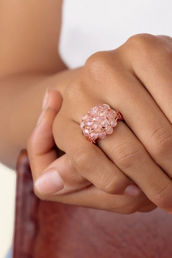 Anello Fiore Cristalli