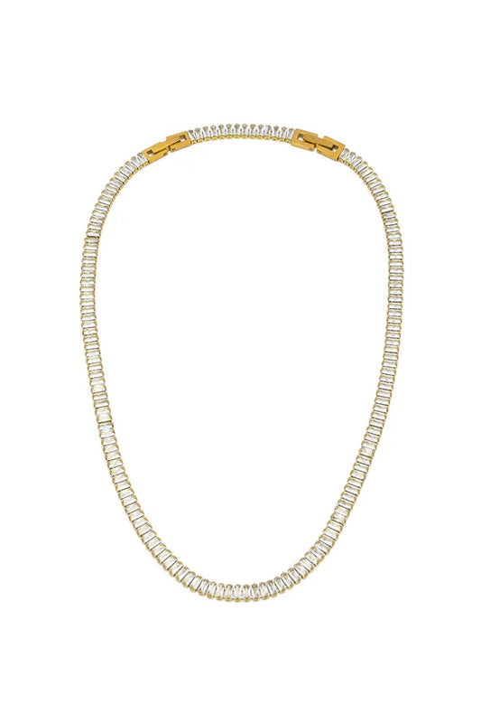 Collana donna baguette con zirconi