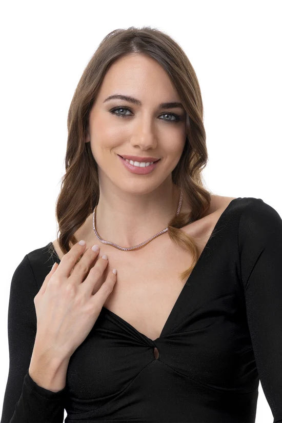 Collana donna baguette con zirconi