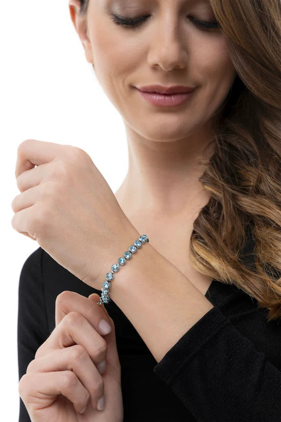 Bracciale donna silver in acciaio con zirconi tondi