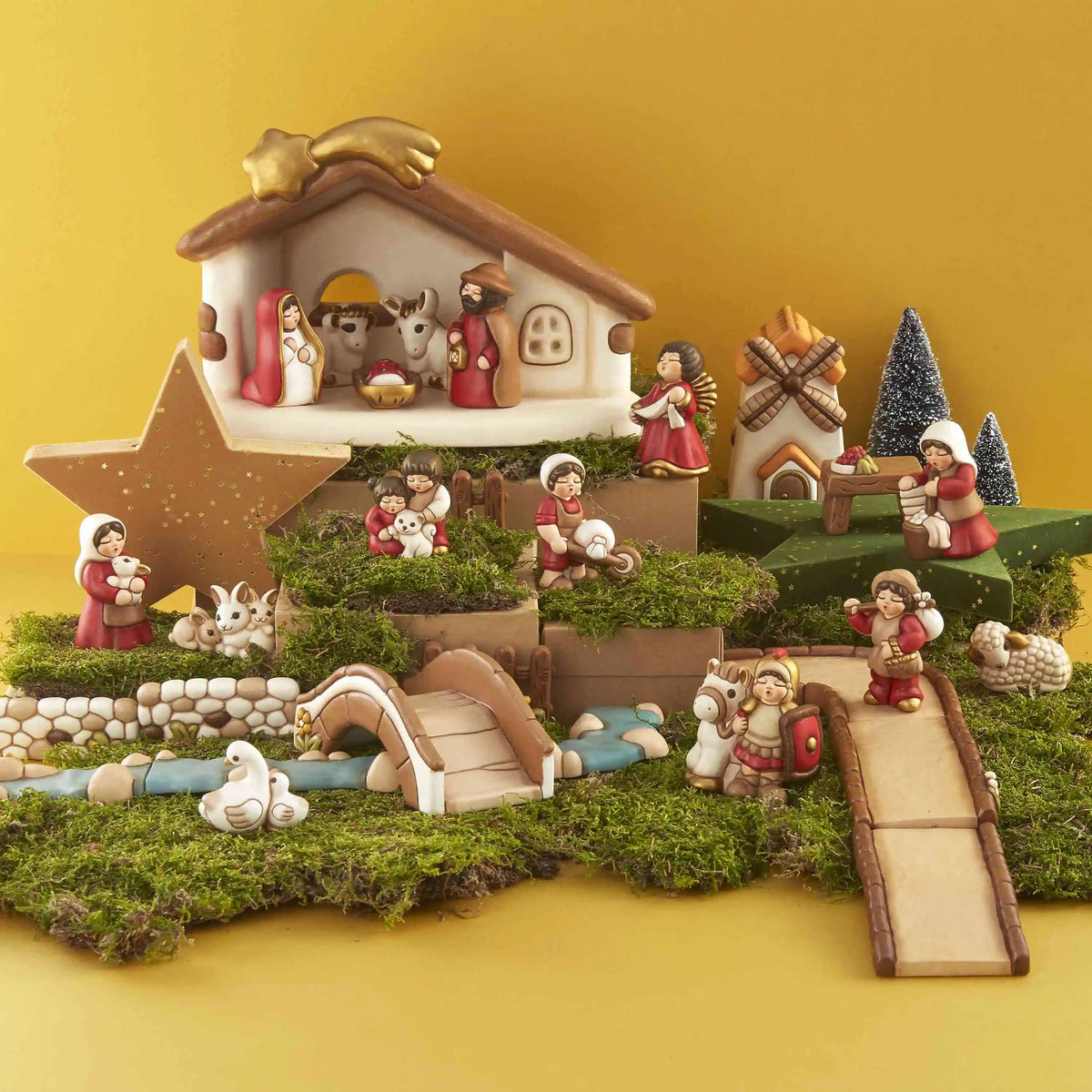 Lavandaia presepe in rosso