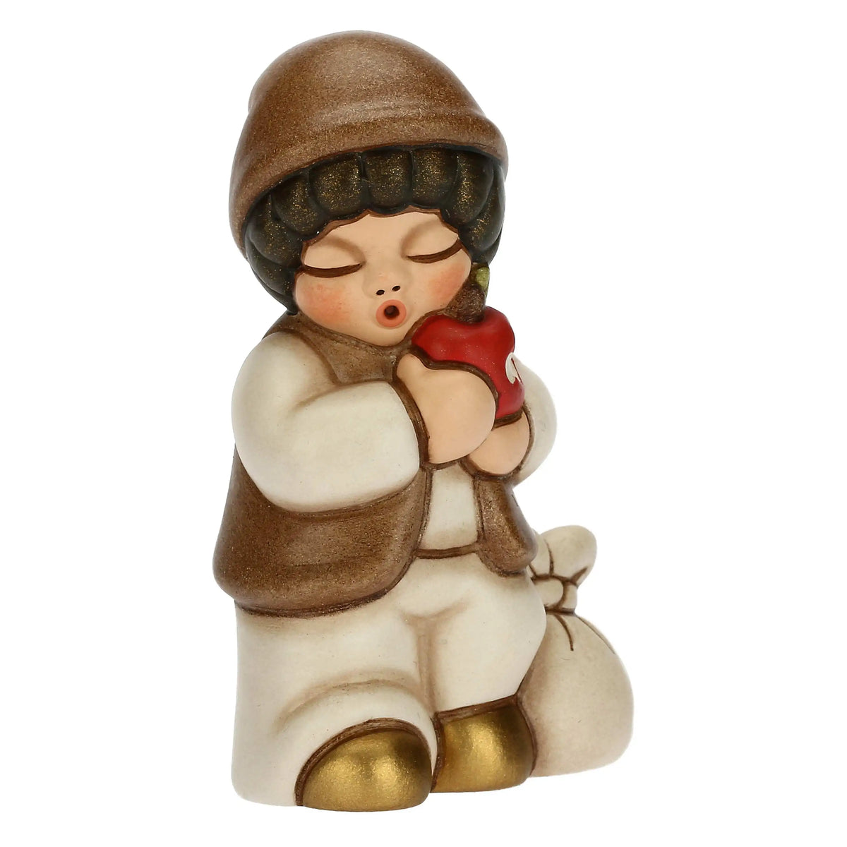 Bimbo con mela bianco Presepe classico