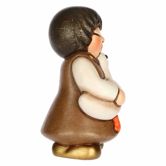 Bimba con oca in ceramica Presepe Classico
