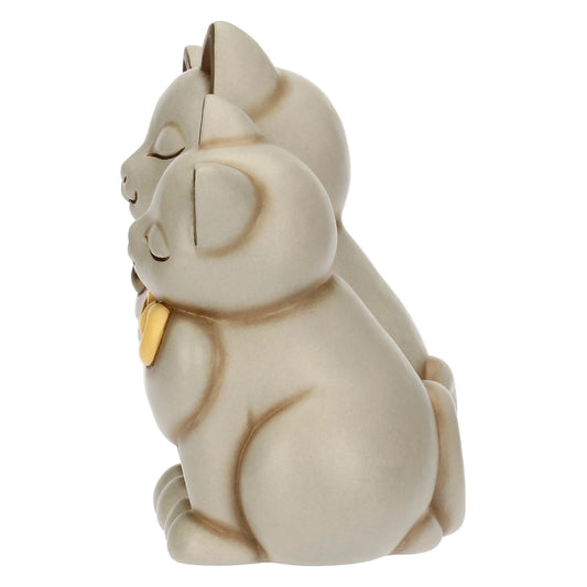 Coppia di gatti innamorati in ceramica