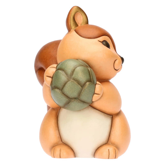 Scoiattolo Diva con pigna in ceramica, grande