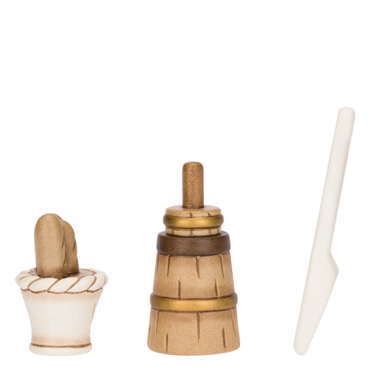 Set 3 pezzi fornaio in ceramica Presepe Classico