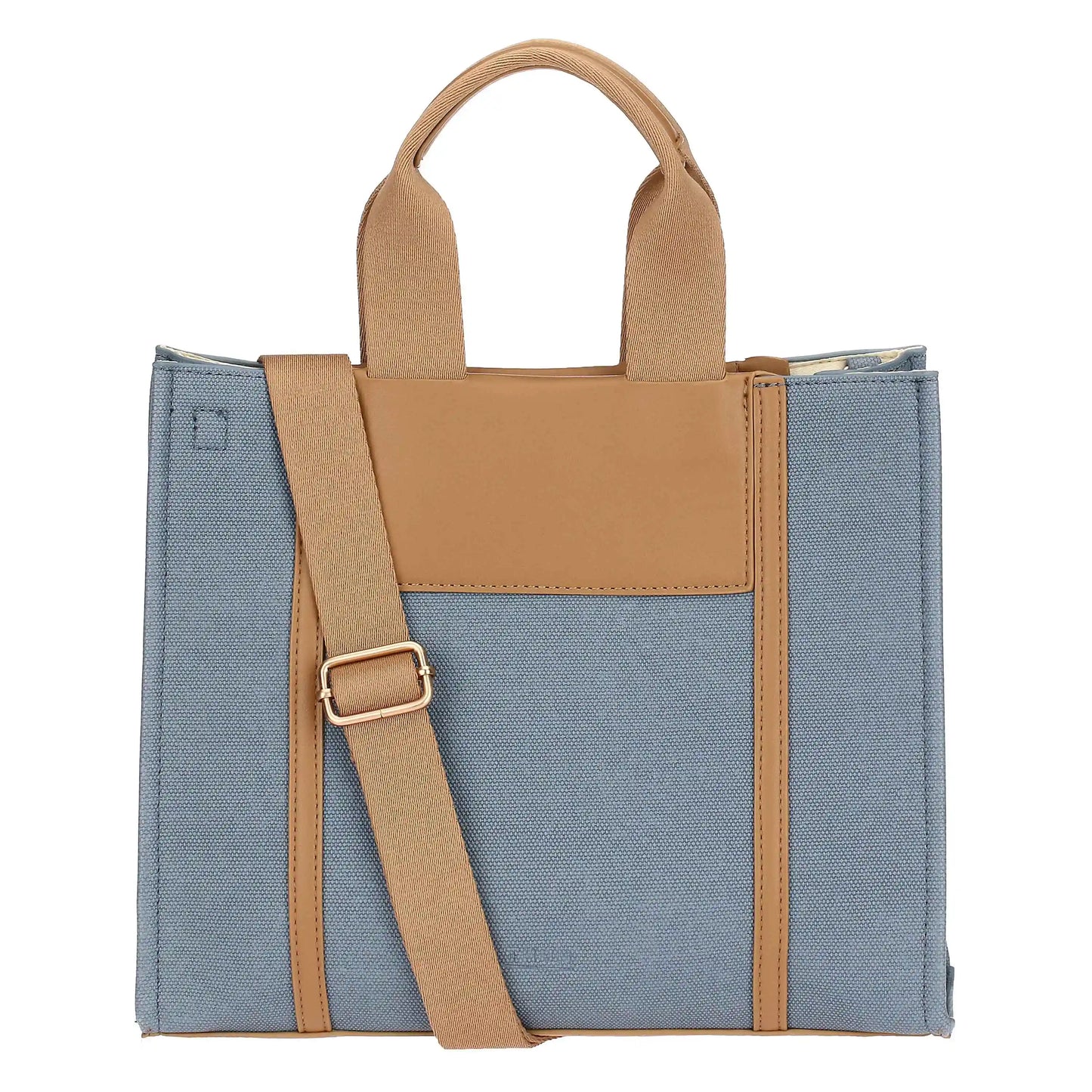 Tote bag denim/marrone, media
