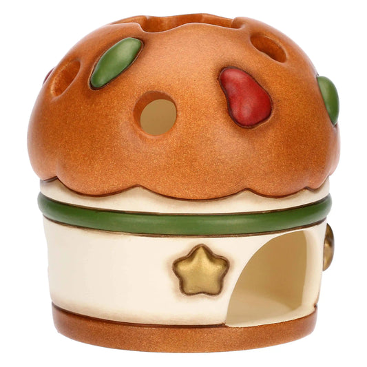 Porta tea-light panettone in ceramica, Sorprese di Natale