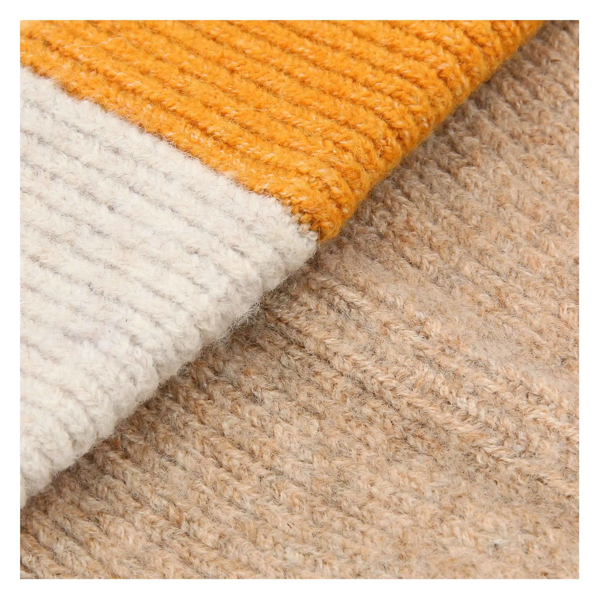 Berretto misto lana, color block