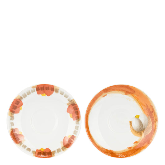 Set 2 Tazze Medie con Piattino, Tulipani