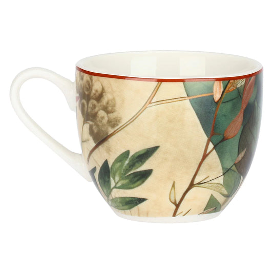 Mirabilia Set 6 Tazzine con Piattino Rosso