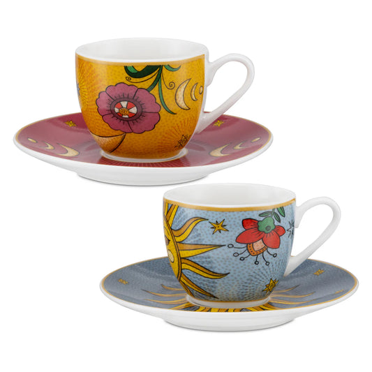 Mirabilia Set 2 Tazzine con Piattino Sole