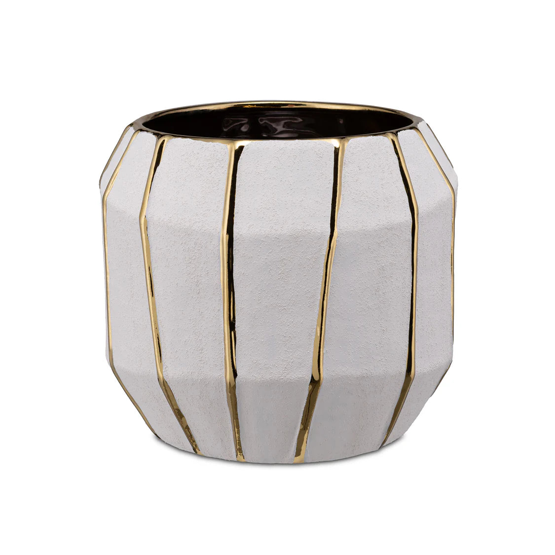 Kintsugi Cachepot Bianco/Oro M