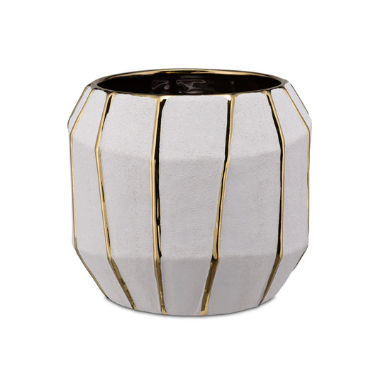 Kintsugi Cachepot Bianco/Oro M