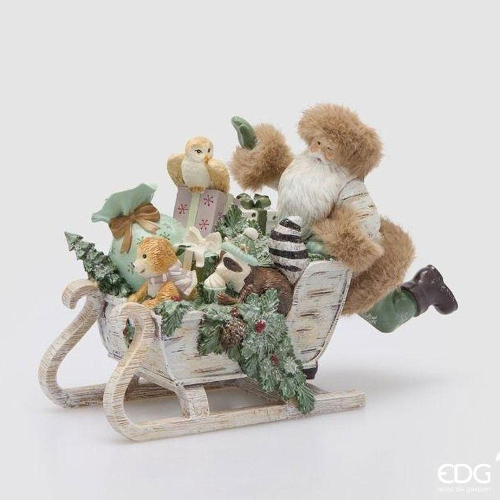 Decoro Babbo Con Slitta H.18 L.27 L.12 C6 2