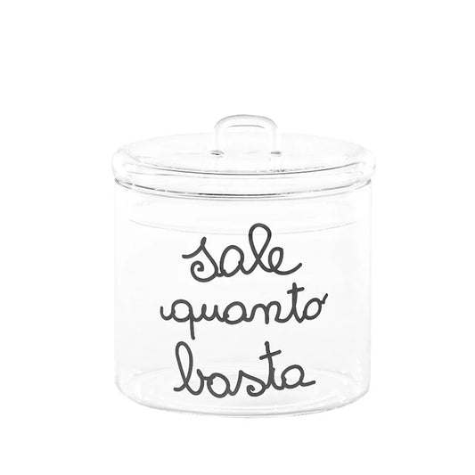 Barattolo in vetro borosilicato decoro Sale quanto basta