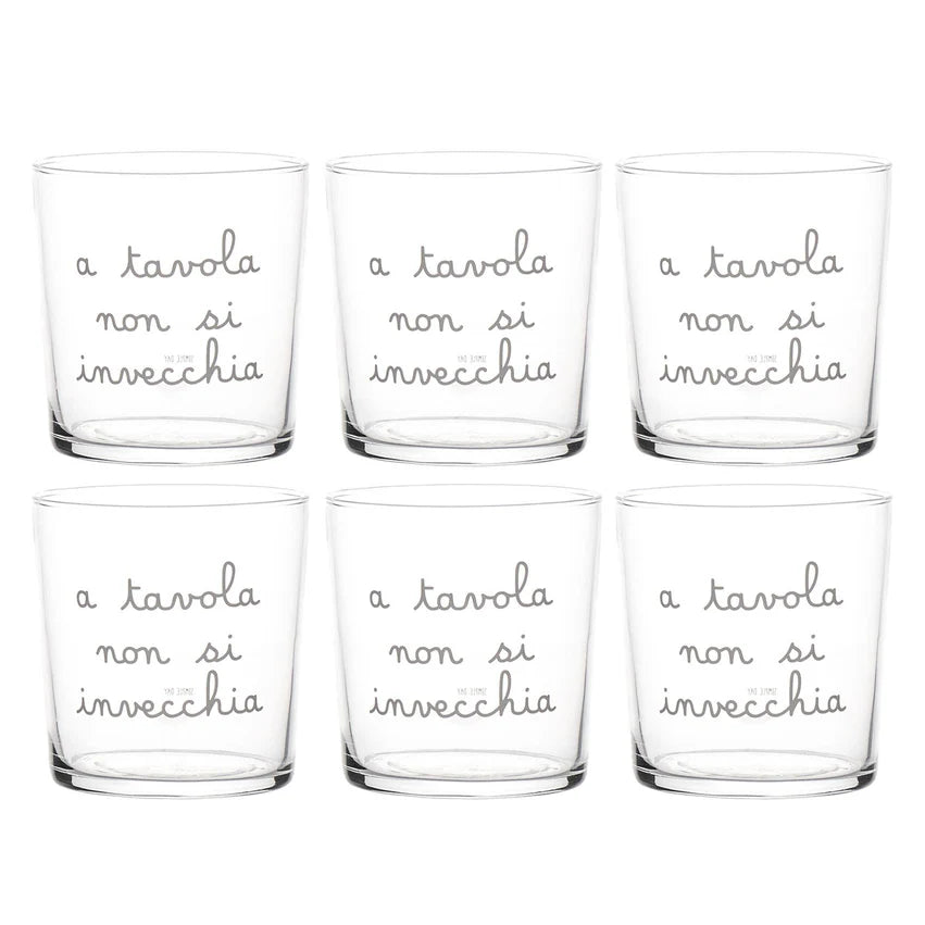 Set 6 bicchieri A tavola non si invecchia
