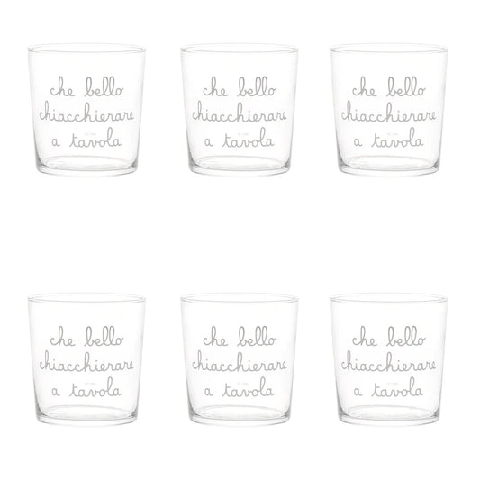 Set 6 Bicchieri acqua Che bello chiacchierare