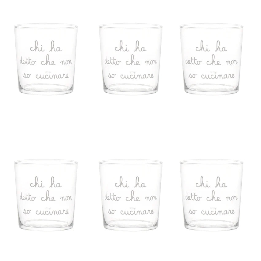 Set 6 Bicchieri acqua Chi ha detto che non so cucinare