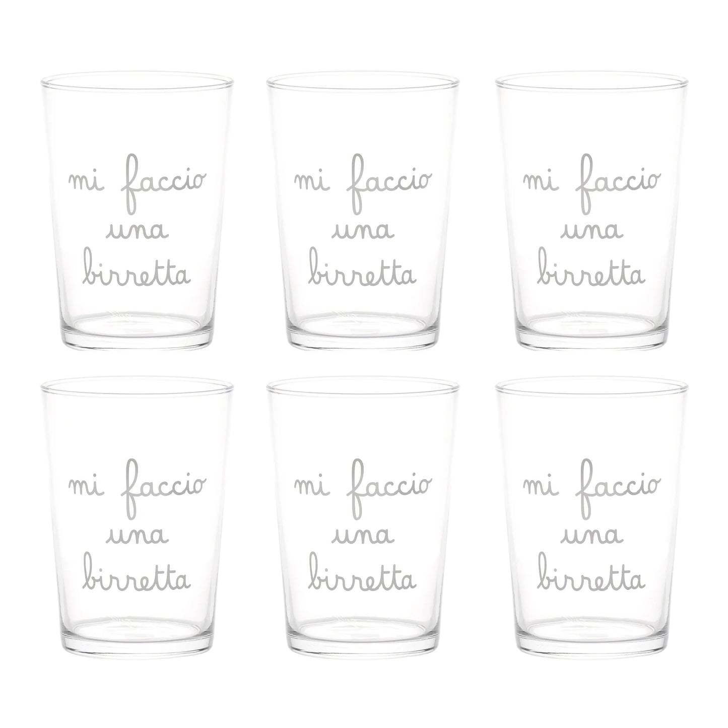 Set 6 Bicchieri birra Mi faccio una birretta