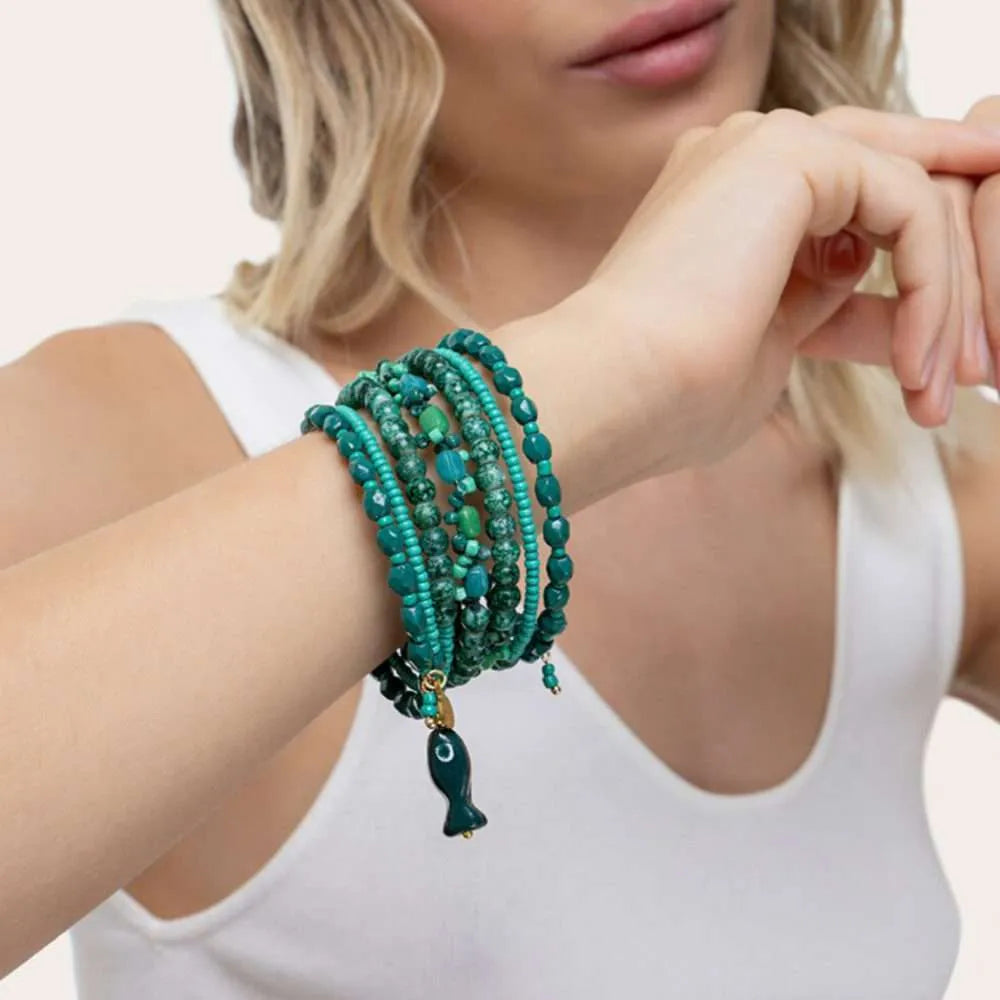 Bracciale Molla Elastica Turchese
