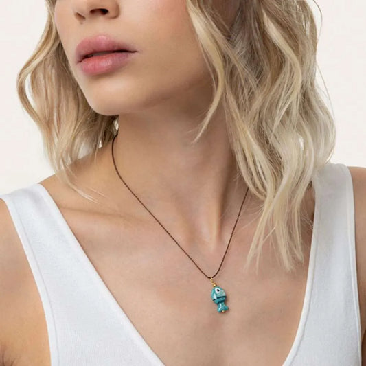 Collana Ciondolo Pesciolino Turchese
