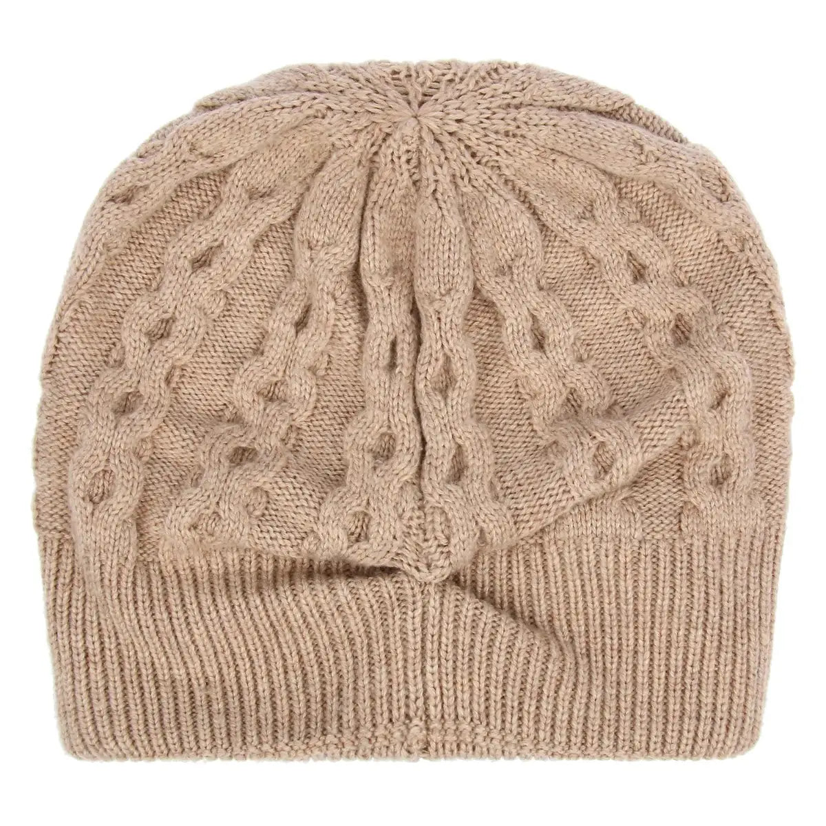 Cappellino di lana beige