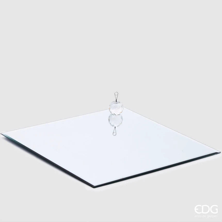Base Specchio Quadrata 40 x 40 Cm Silver Vetro