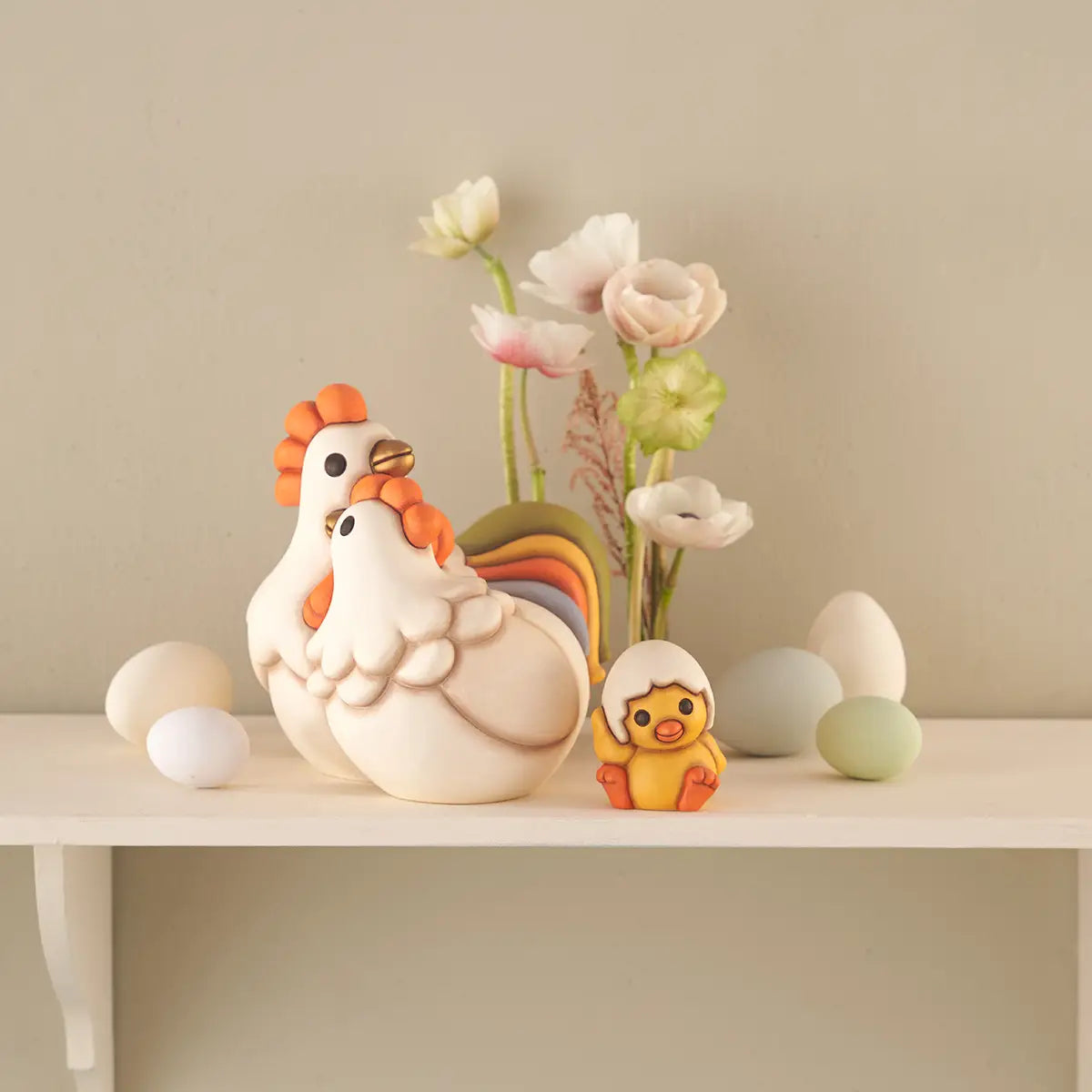 Coppia gallo Jack e gallina Ester in ceramica