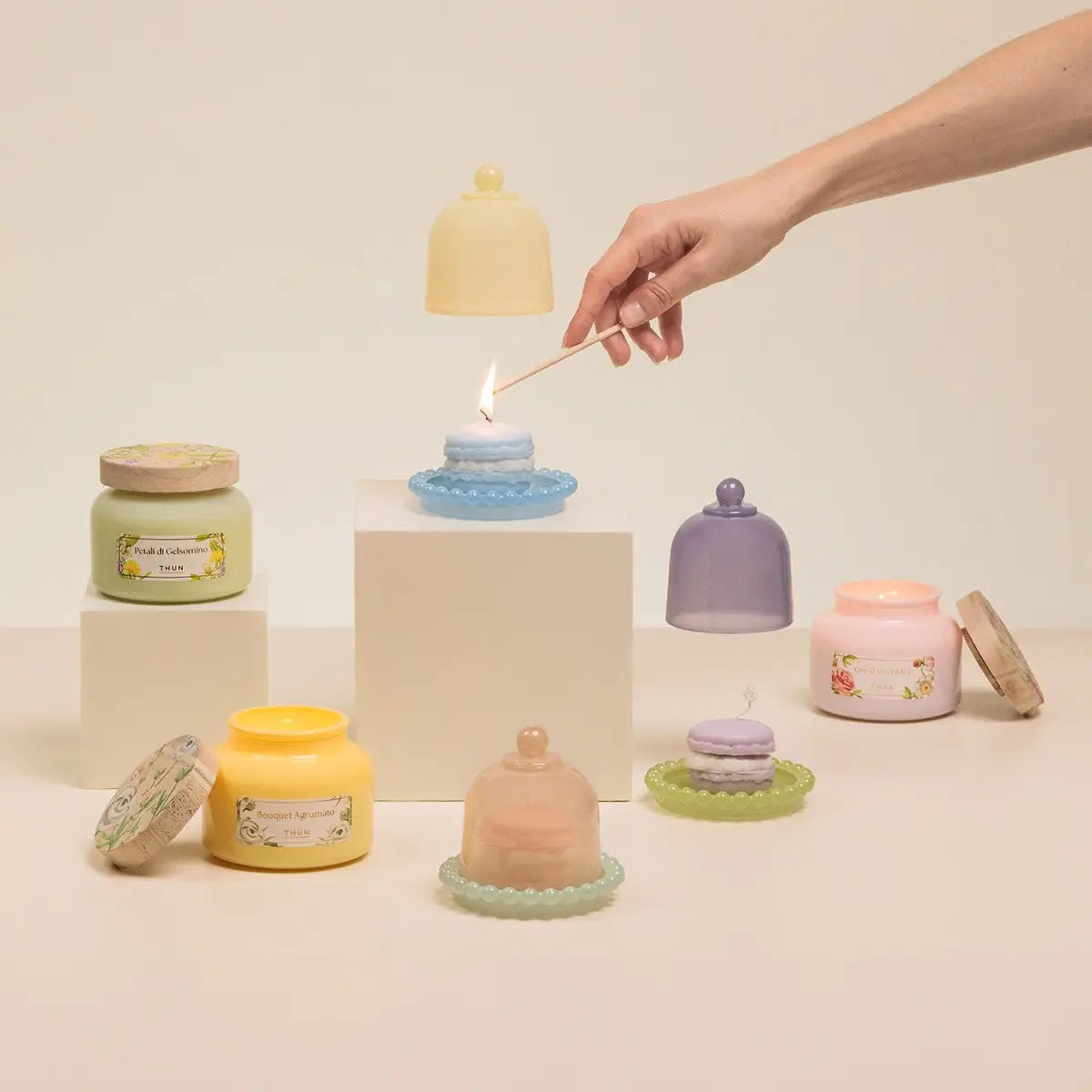 Candela macaron cloche gialla