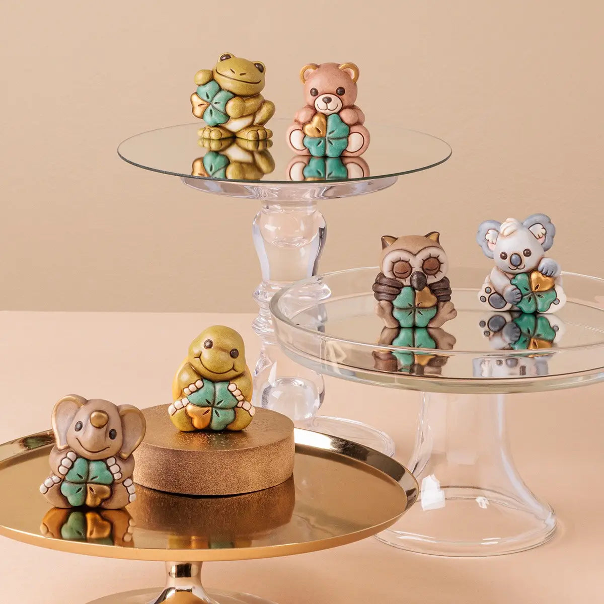 Mini gufo Lucky portafortuna in ceramica