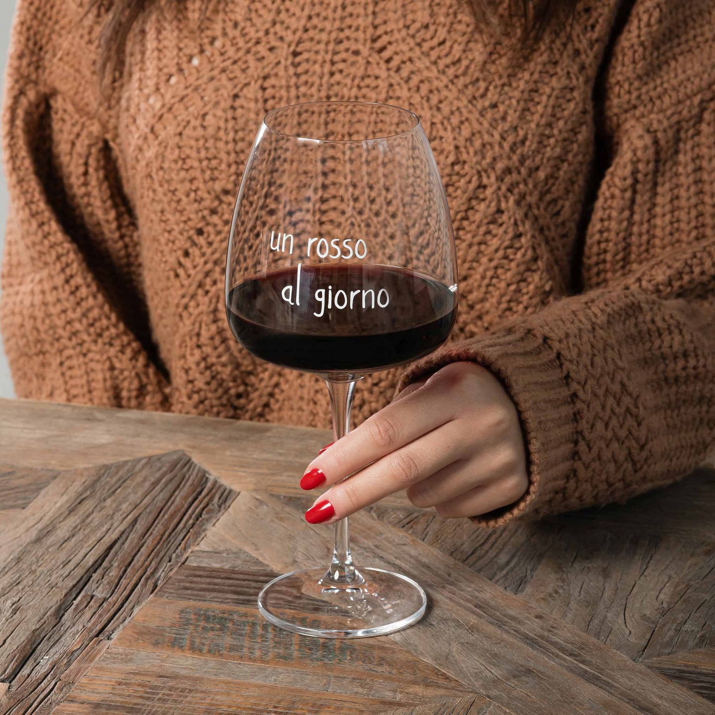 Set 2 calici vino Un rosso al giorno 77cl