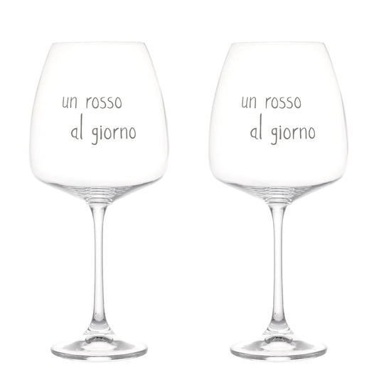 Set 2 calici vino Un rosso al giorno