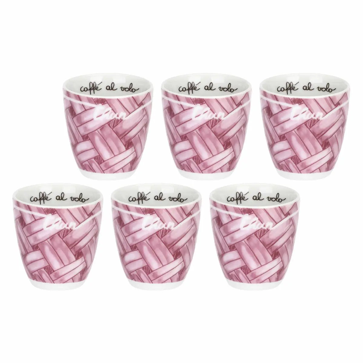 Set 6 caffeini in porcellana AbbracciAMI