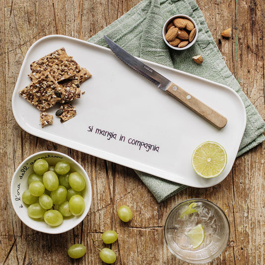 Vassoio rettangolare; Si mangia in compagnia