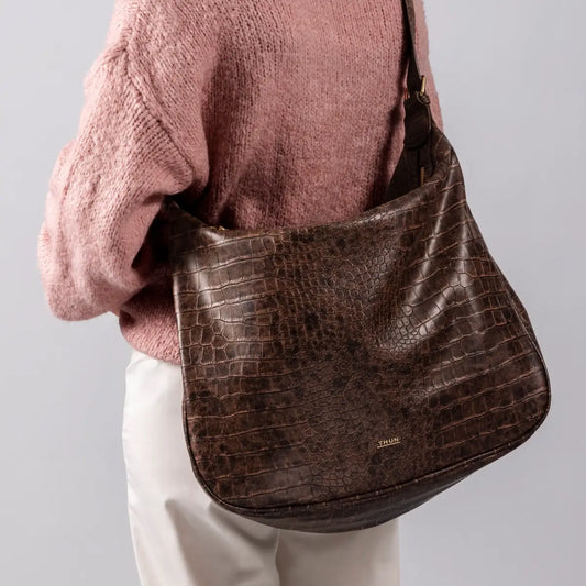 Borsa tracolla con stampa rettile
