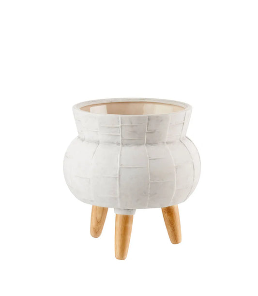 Cache-pot alto bianco
