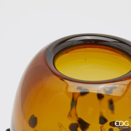 Vaso Gemme Ovale H 25 Cm L 18 Cm L 15 Cm Vetro Amber