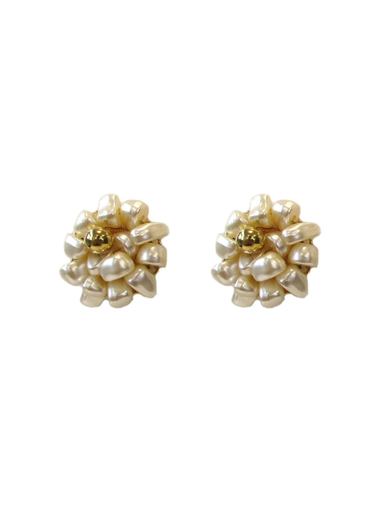 Orecchini bottone cucito con perline Ofelia
