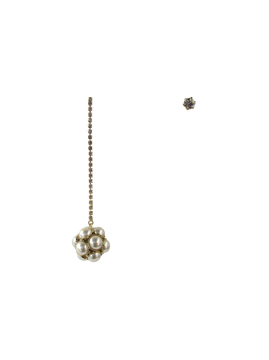 Orecchini pendenti a catenella in strass e boule di cabochon - Nirvana