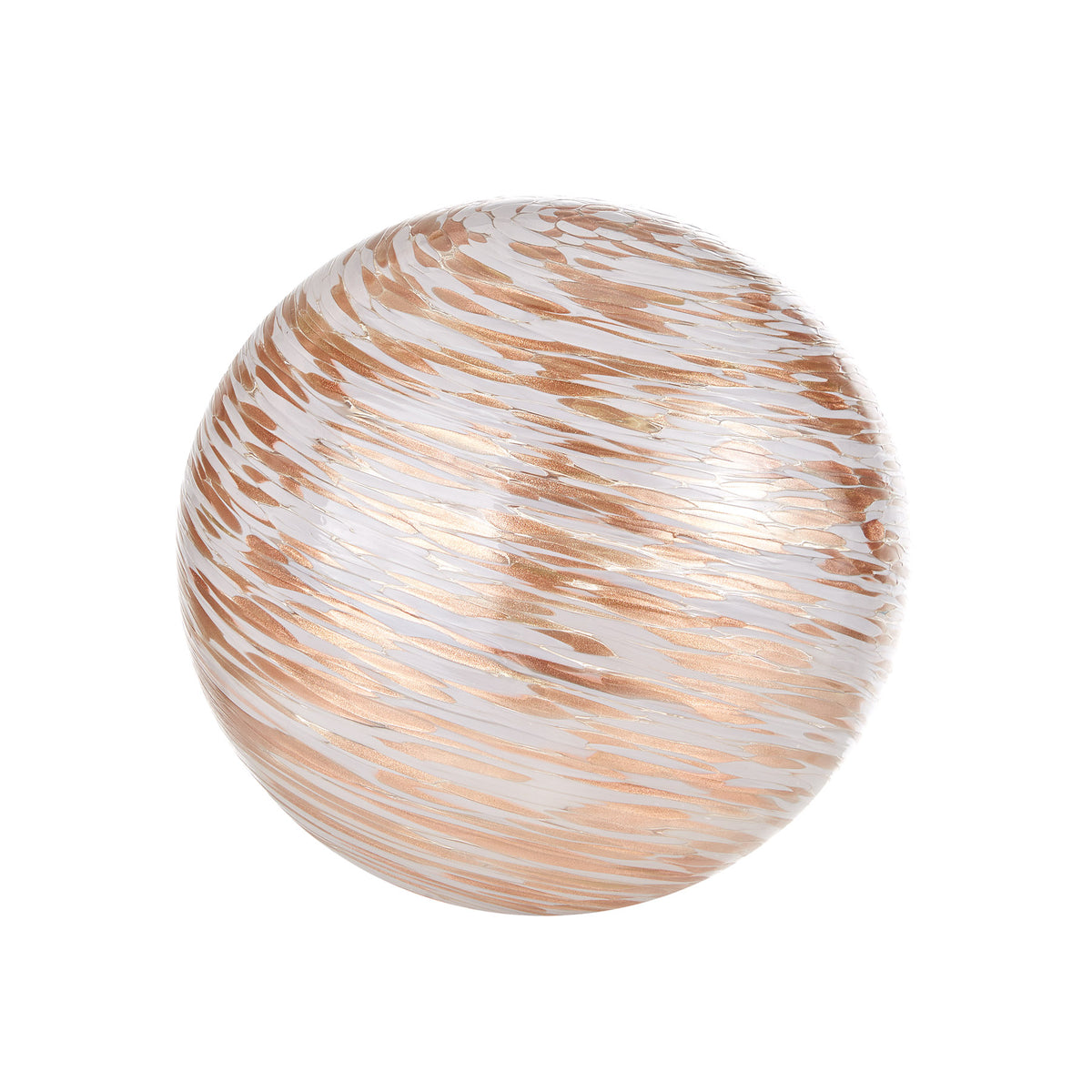 Lampada sfera in vetro con cromie e texture