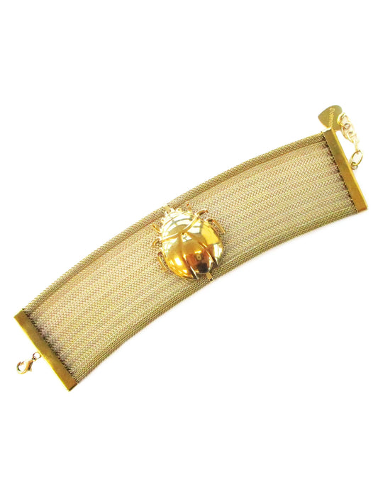 Bracciale a maglia tessuto con motivo Gold